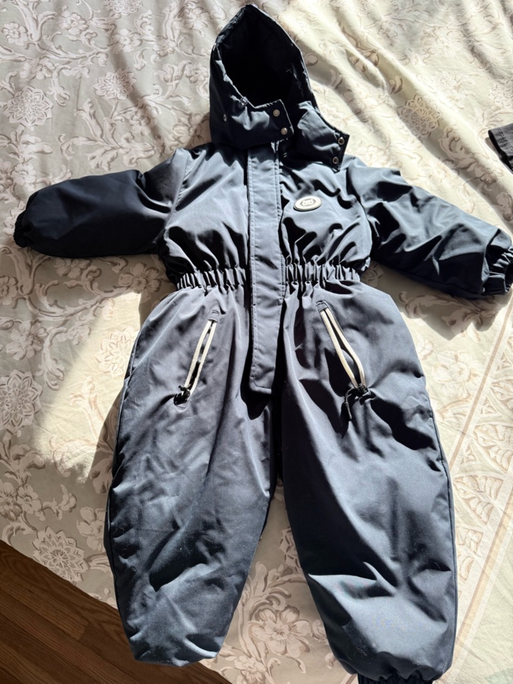 Navy Hooded One-Piece Snowsuit